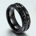 Anel coreano Black Diamond Titanium Steel Rings Anel de aço inoxidável
